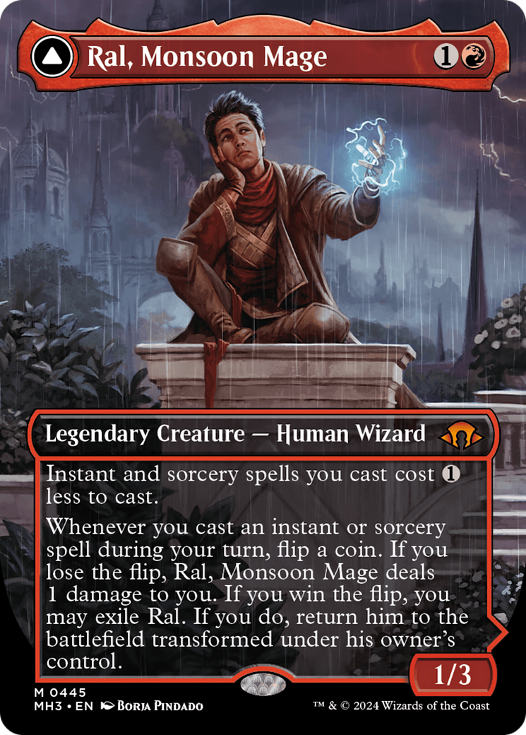 Ral, Monsoon Mage // Ral, Leyline Prodigy (Borderless) [Modern Horizons 3] | Good Games Morley