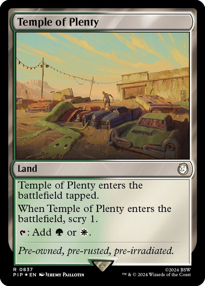 Temple of Plenty Surge Foil 837 (Universes Beyond: Fallout)  - Surge Foil | Good Games Morley