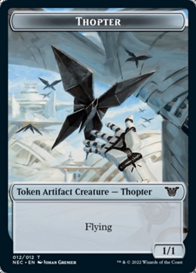Thopter // Spirit (002) Double-Sided Token [Kamigawa: Neon Dynasty Commander Tokens] | Good Games Morley