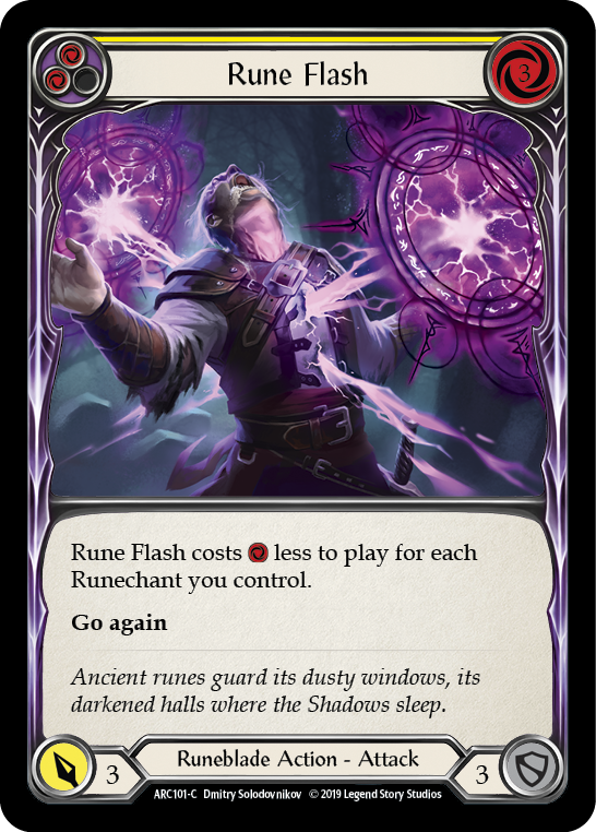Rune Flash (Yellow) [ARC101-C] (Arcane Rising)  1st Edition Rainbow Foil | Good Games Morley