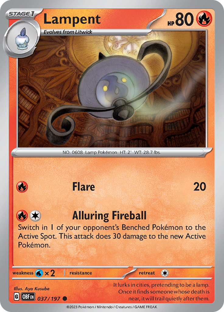 Lampent (037/197) [Scarlet & Violet: Obsidian Flames] | Good Games Morley