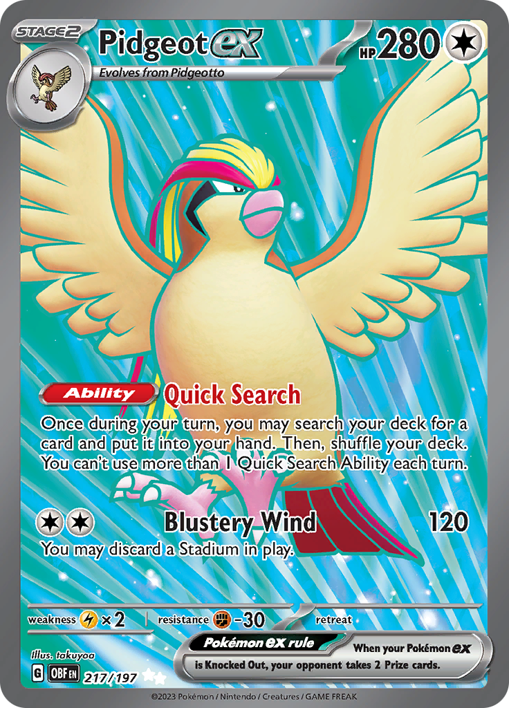 Pidgeot ex (217/197) [Scarlet & Violet: Obsidian Flames] | Good Games Morley