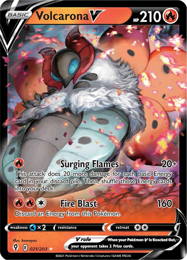 Volcarona V (021/203) [Sword & Shield: Evolving Skies] | Good Games Morley