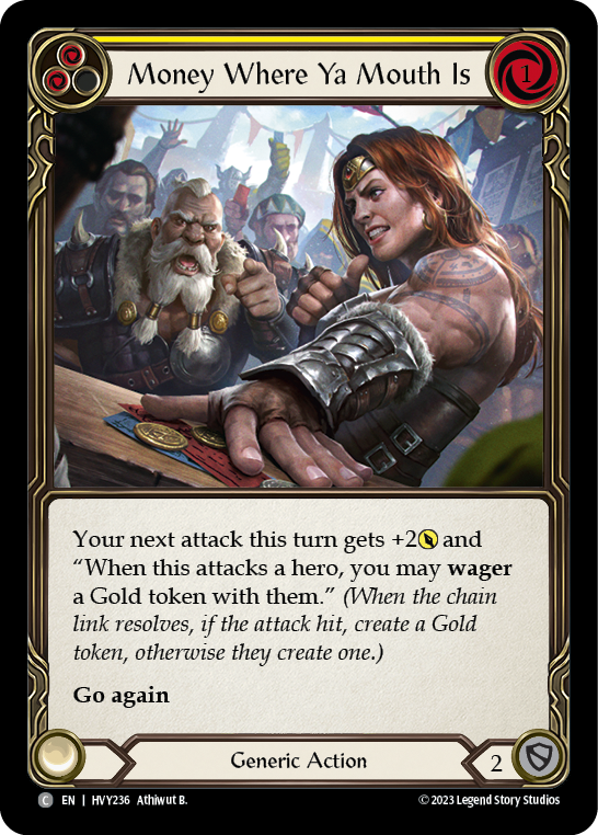 Money Where Ya Mouth Is (Yellow) [HVY236] (Heavy Hitters)  Rainbow Foil | Good Games Morley