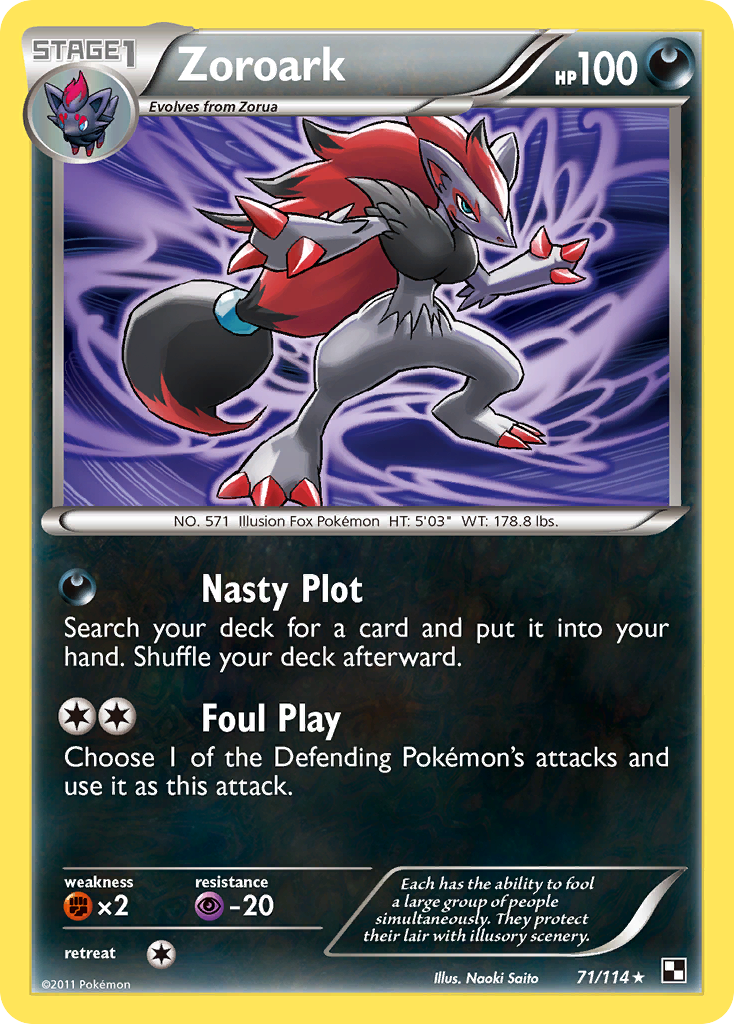 Zoroark (71/114) (Theme Deck Exclusive) [Black & White: Base Set] | Good Games Morley