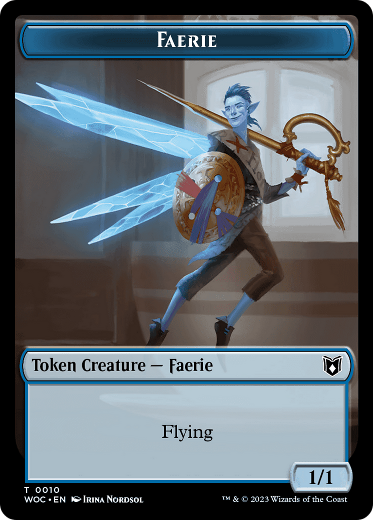 Faerie // Human Double-Sided Token [Wilds of Eldraine Commander Tokens] | Good Games Morley
