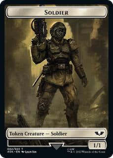 Soldier Space Marine Devastator Double Sided Token Surge Foil 2 // 5 (Universes Beyond: Warhammer 40,000)  - Surge Foil | Good Games Morley