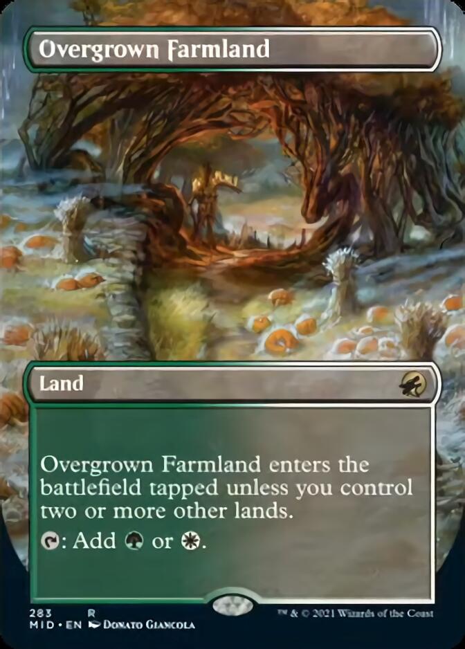 Overgrown Farmland (Borderless Alternate Art) [Innistrad: Midnight Hunt] | Good Games Morley