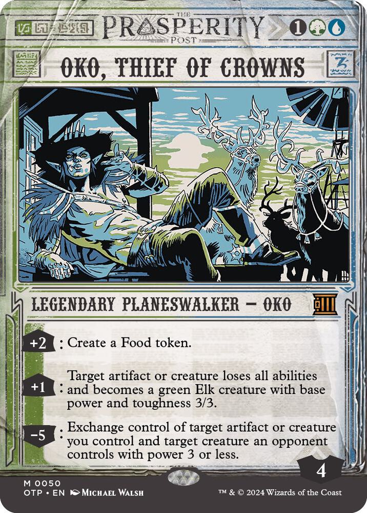 Oko, Thief of Crowns 50/65 (Outlaws of Thunder Junction: Breaking News)  - Showcase | Good Games Morley