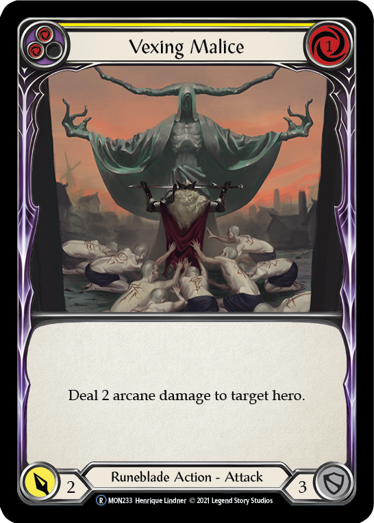 Vexing Malice (Yellow) [U-MON233-RF] (Monarch Unlimited)  Unlimited Rainbow Foil | Good Games Morley