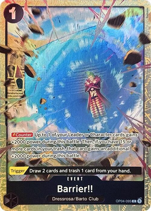 Barrier (PCC Vol.2) OP04-095 (One Piece Promotion Cards)  - Alternate Art Foil | Good Games Morley