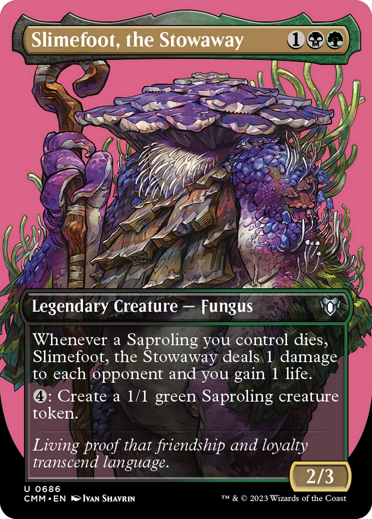 Slimefoot, the Stowaway (Borderless Profile) [Commander Masters] | Good Games Morley