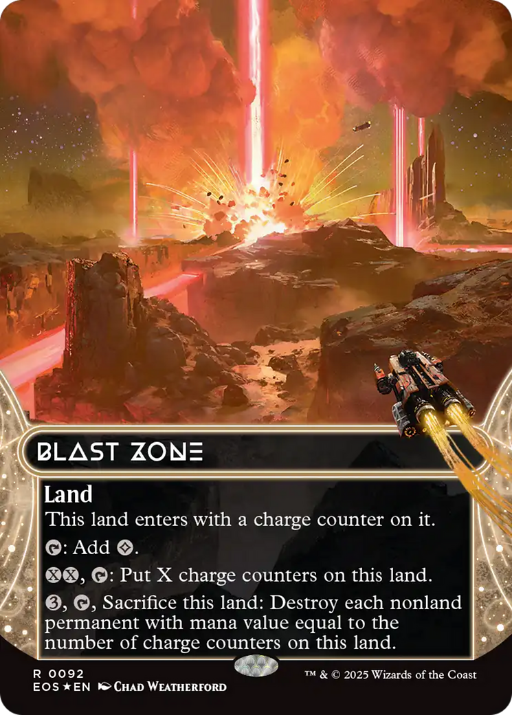 Blast Zone (0092) (Borderless) (Galaxy Foil) [Edge of Eternities: Stellar Sights] | Good Games Morley