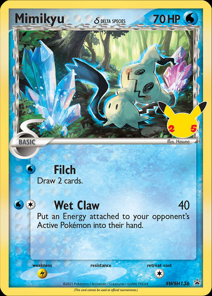 Mimikyu (SWSH136) (Delta Species) (Celebrations) [Sword & Shield: Black Star Promos] | Good Games Morley