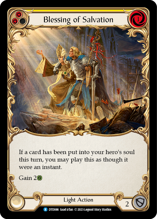 Blessing of Salvation (Yellow) [DTD086] (Dusk Till Dawn)  Rainbow Foil | Good Games Morley