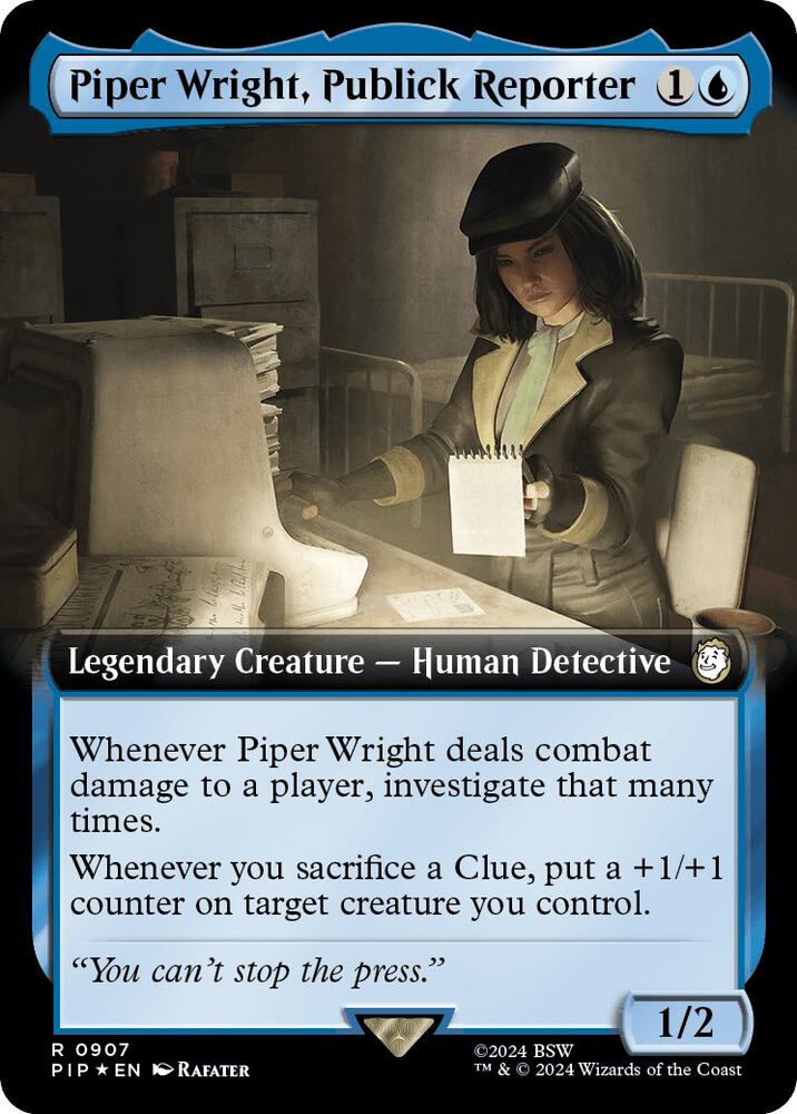 Piper Wright, Publick Reporter 907/326 (Universes Beyond: Fallout)  - Extended Art Surge Foil | Good Games Morley