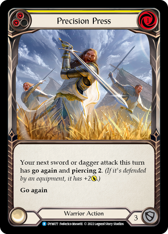 Precision Press (Yellow) [DYN077] (Dynasty)  Rainbow Foil | Good Games Morley