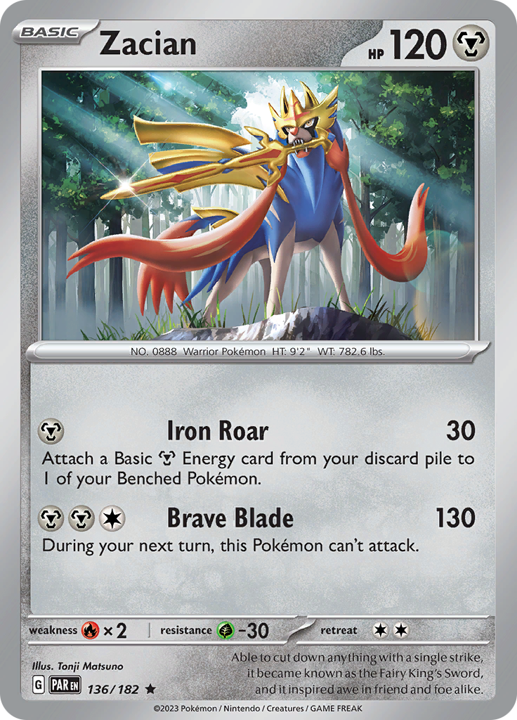 Zacian (136/182) [Scarlet & Violet: Paradox Rift] | Good Games Morley