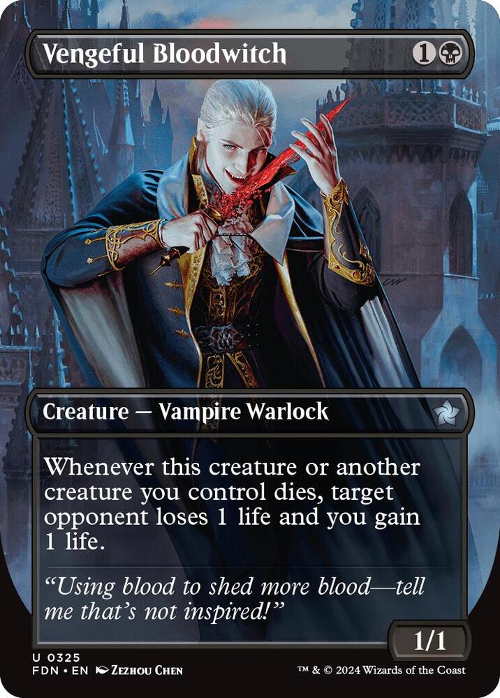 Vengeful Bloodwitch 325/291 (Foundations)  - Borderless Foil | Good Games Morley