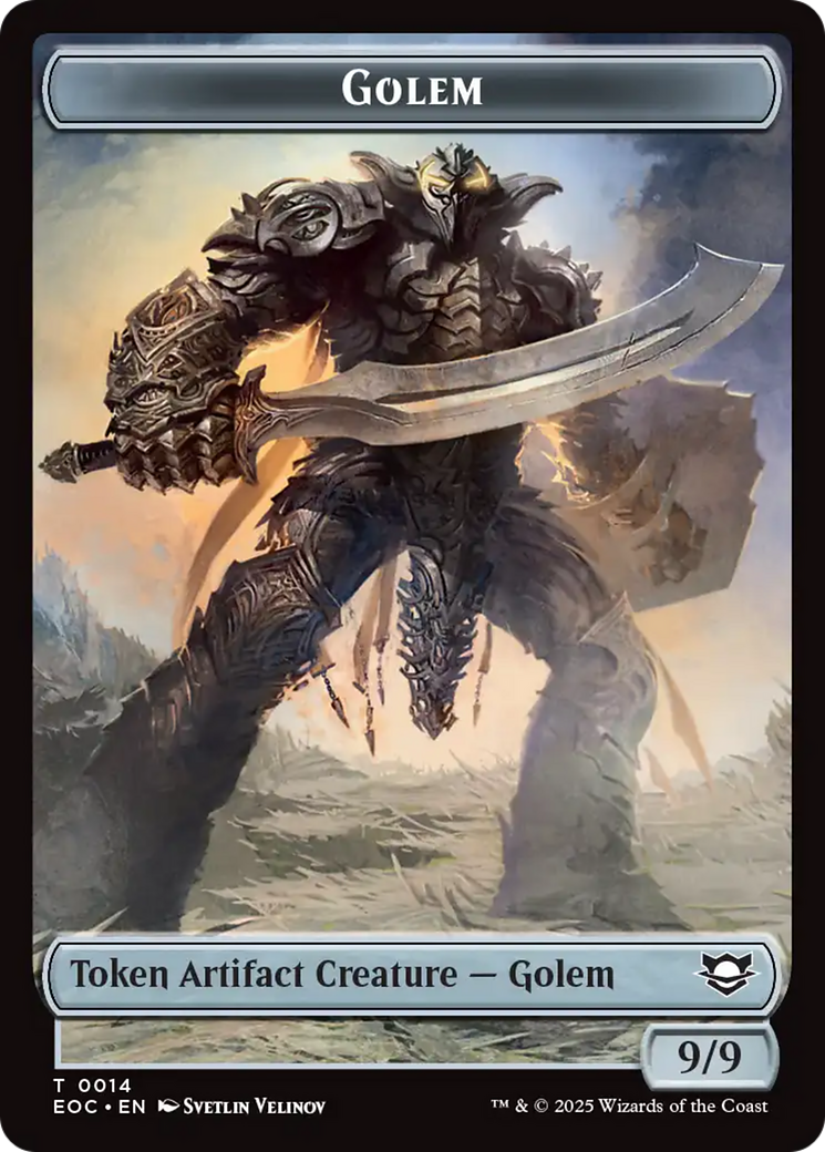 Elemental (0007) // Golem (0014) Double-Sided Token [Edge of Eternities Commander Tokens] | Good Games Morley