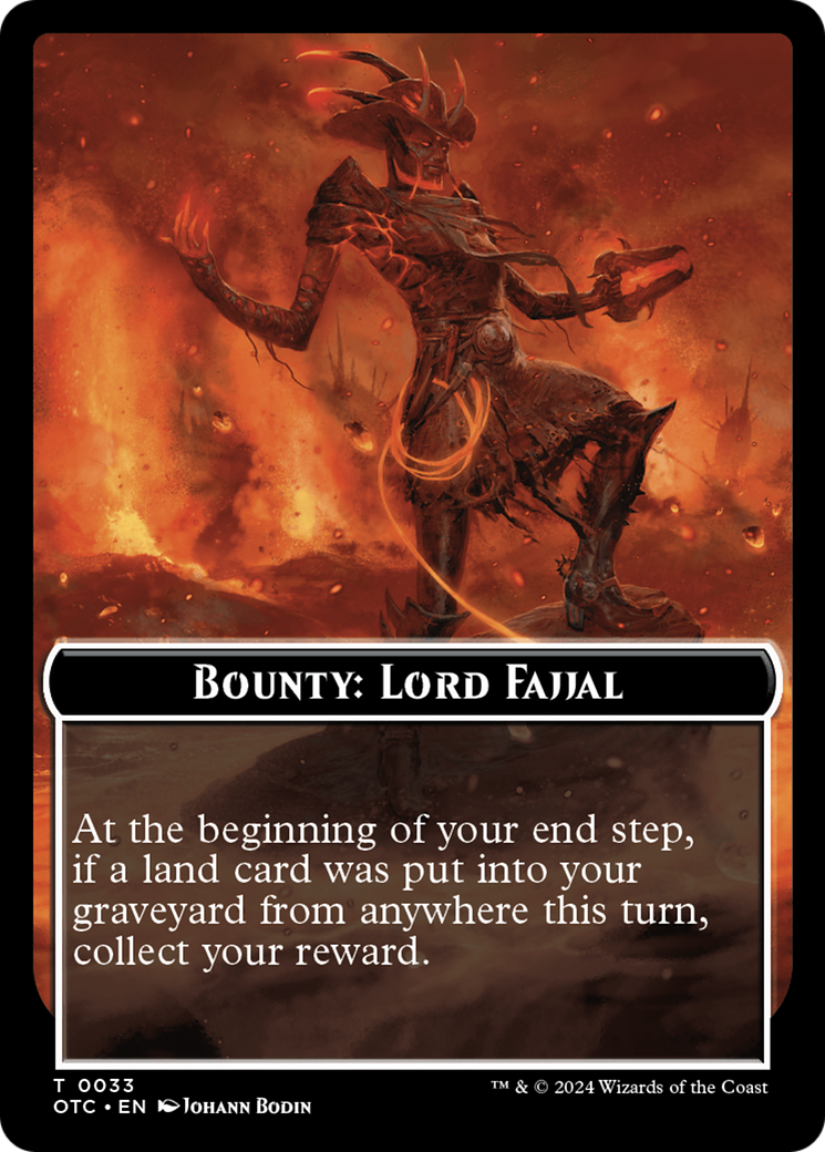 Bounty: Lord Fajjal // Bounty Rules Double-Sided Token [Outlaws of Thunder Junction Commander Tokens] | Good Games Morley