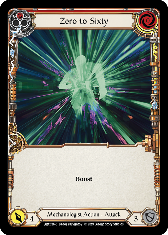 Zero to Sixty (Red) [ARC026-C] (Arcane Rising)  1st Edition Rainbow Foil | Good Games Morley