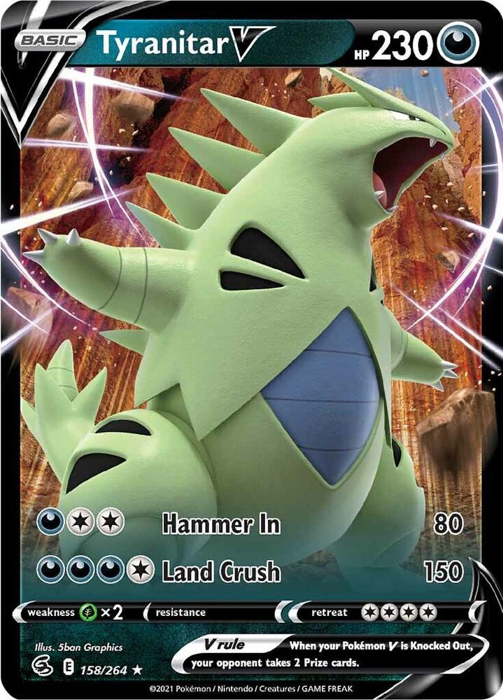 Tyranitar V 158/264 (SWSH08: Fusion Strike)  - Holofoil | Good Games Morley