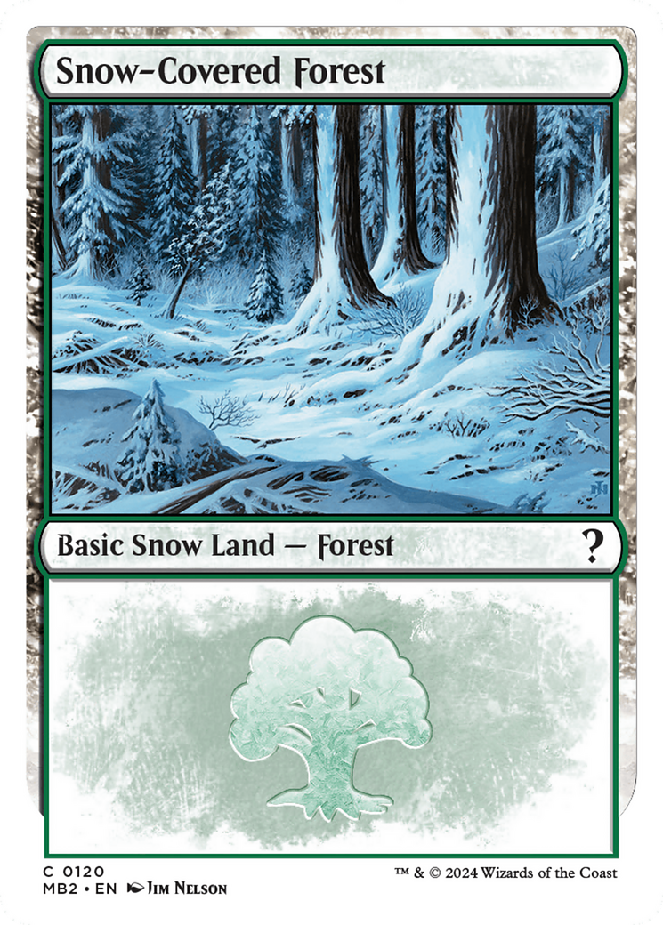 Snow-Covered Forest (White Border) [Mystery Booster 2] | Good Games Morley