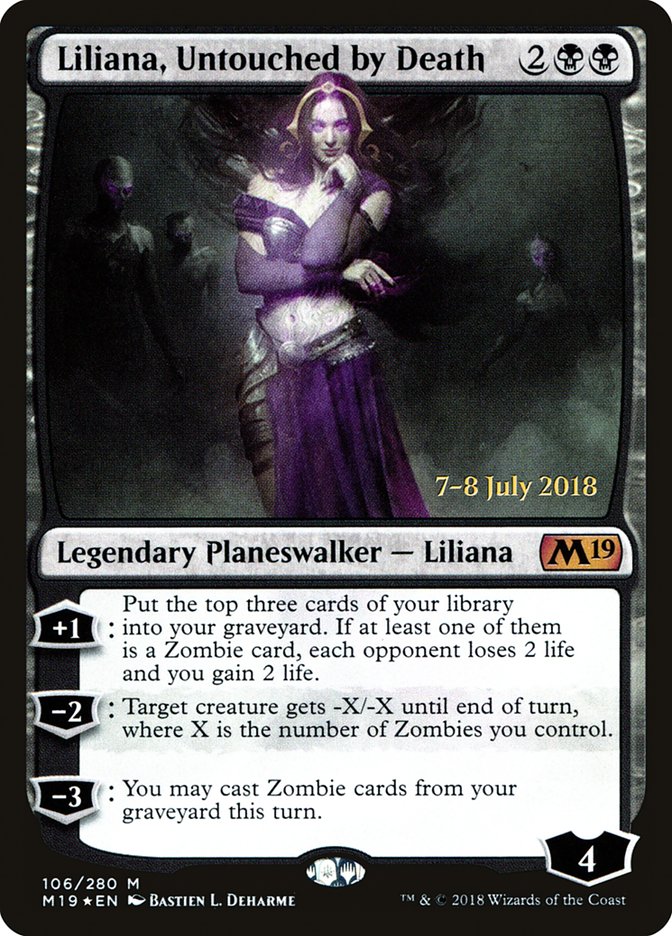 Liliana, Untouched by Death [Core Set 2019 Prerelease Promos] | Good Games Morley