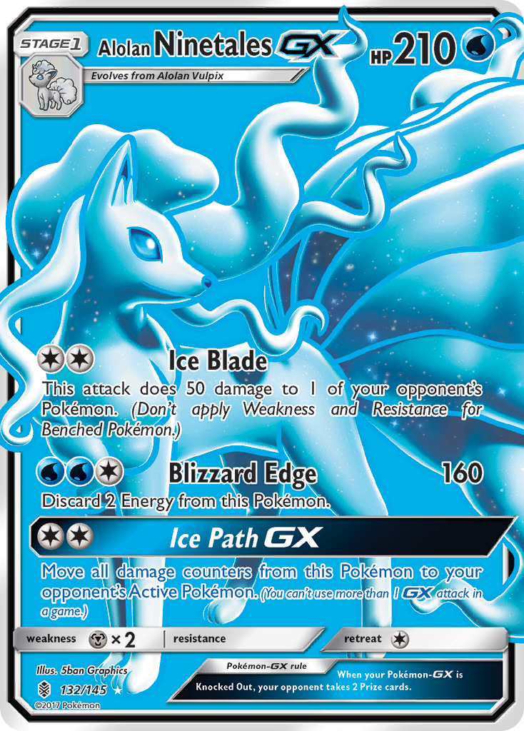 Alolan Ninetales GX (132/145) [Sun & Moon: Guardians Rising] | Good Games Morley