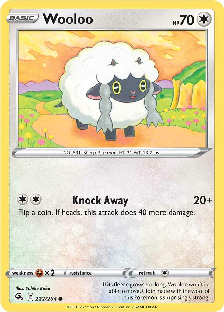 Wooloo (222/264) [Sword & Shield: Fusion Strike] | Good Games Morley