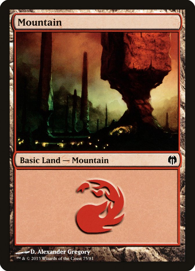 Mountain (75) [Duel Decks: Heroes vs. Monsters] | Good Games Morley