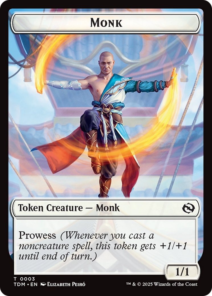 Dragon Illusion // Monk Double-Sided Token [Tarkir: Dragonstorm Commander Tokens] | Good Games Morley
