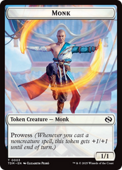 Bird // Monk Double-Sided Token [Tarkir: Dragonstorm Tokens] | Good Games Morley