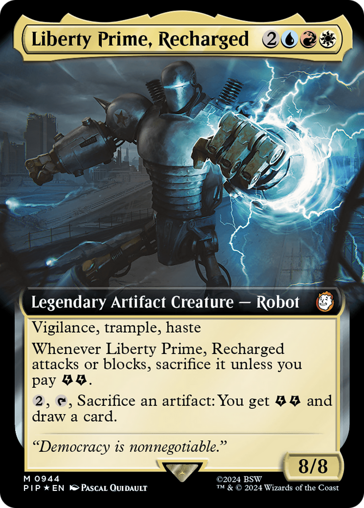 Liberty Prime, Recharged (Extended Art) (Surge Foil) [Fallout] | Good Games Morley