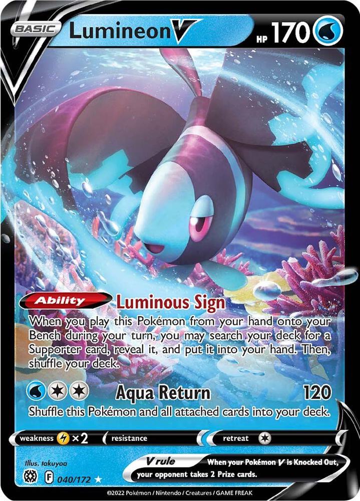 Lumineon V 040/172 (SWSH09: Brilliant Stars)  - Holofoil | Good Games Morley