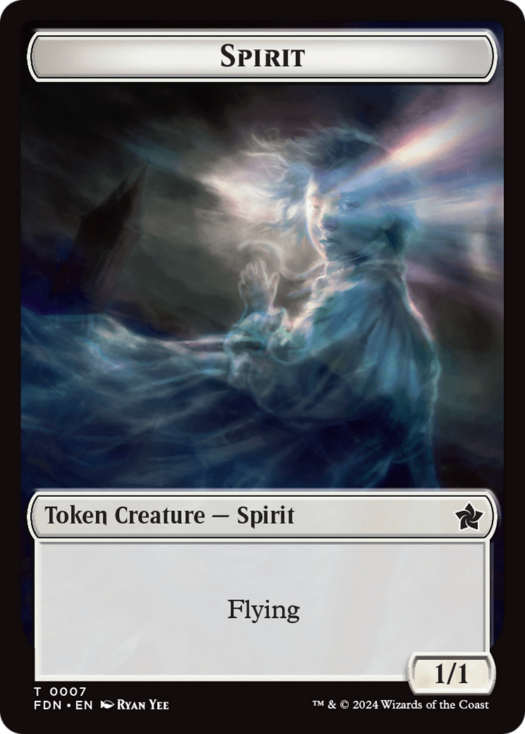 Spirit // Cat (0001) Doubled-Sided Token [Foundations Tokens] | Good Games Morley