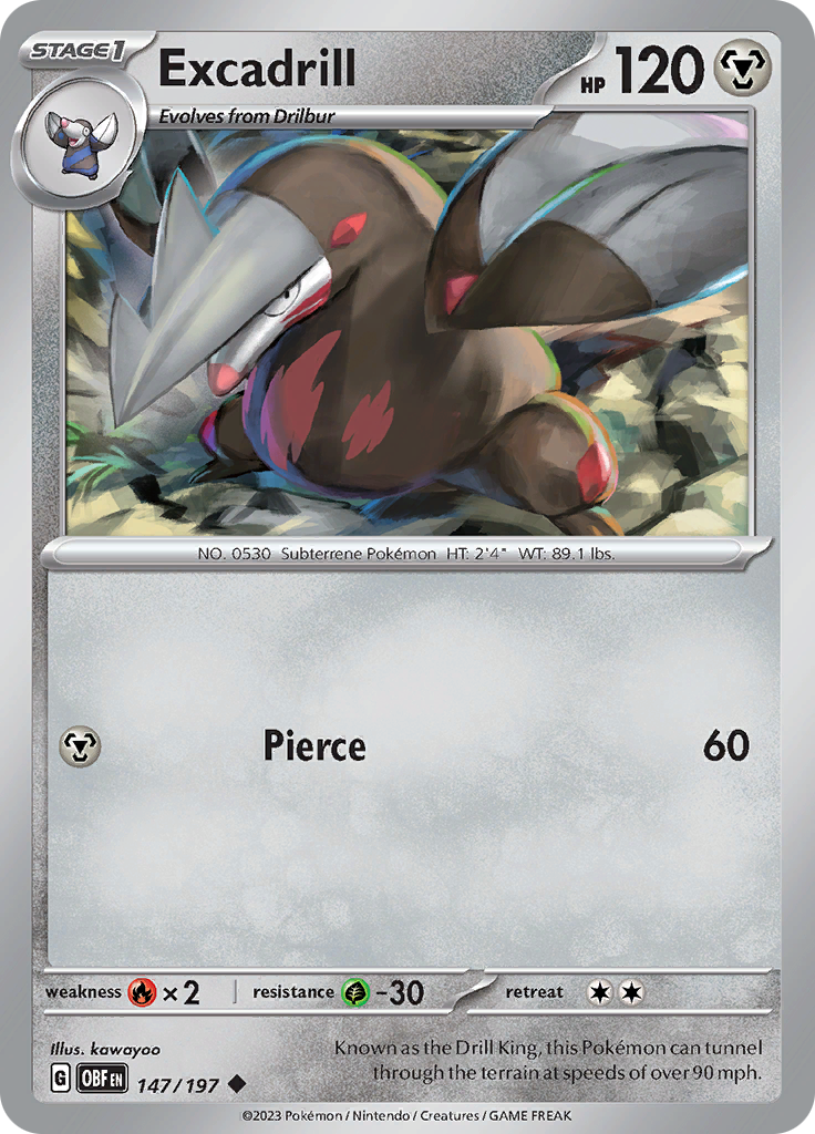 Excadrill (147/197) [Scarlet & Violet: Obsidian Flames] | Good Games Morley