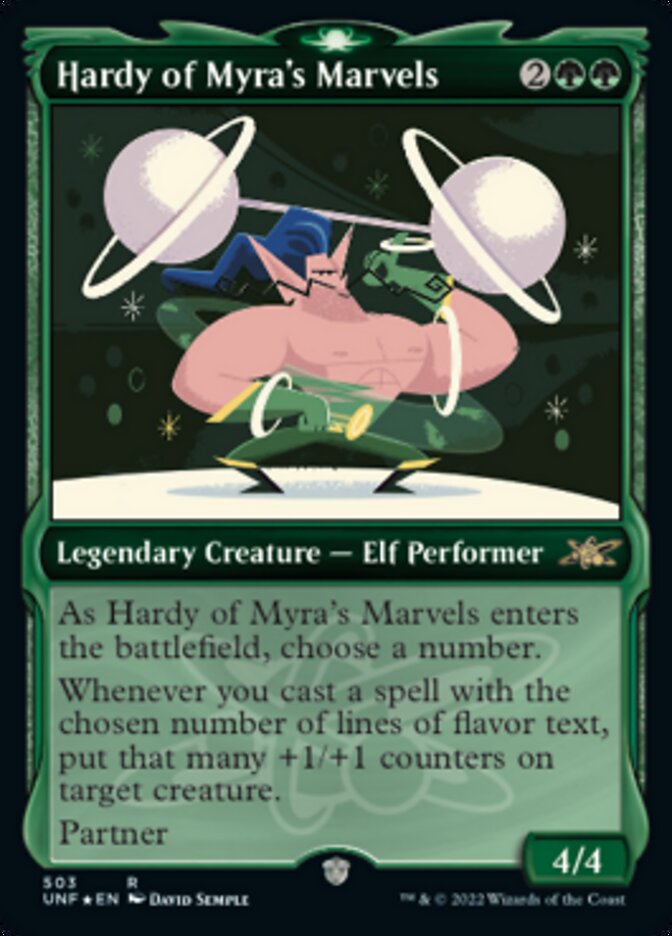 Hardy of Myra's Marvels (Showcase) (Galaxy Foil) [Unfinity] | Good Games Morley