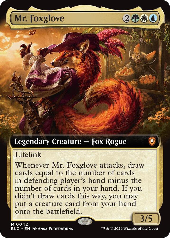 Mr. Foxglove 42 (Commander: Bloomburrow)  - Extended Art Foil | Good Games Morley