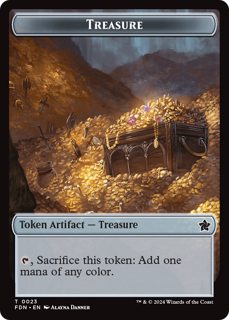 Goblin // Treasure Double-Sided Token [Foundations Tokens] | Good Games Morley