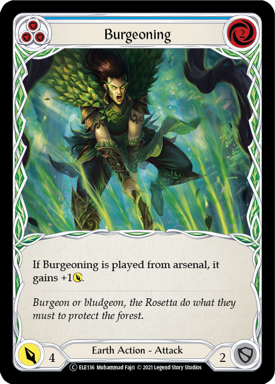Burgeoning (Blue) [U-ELE136] (Tales of Aria Unlimited)  Unlimited Rainbow Foil | Good Games Morley