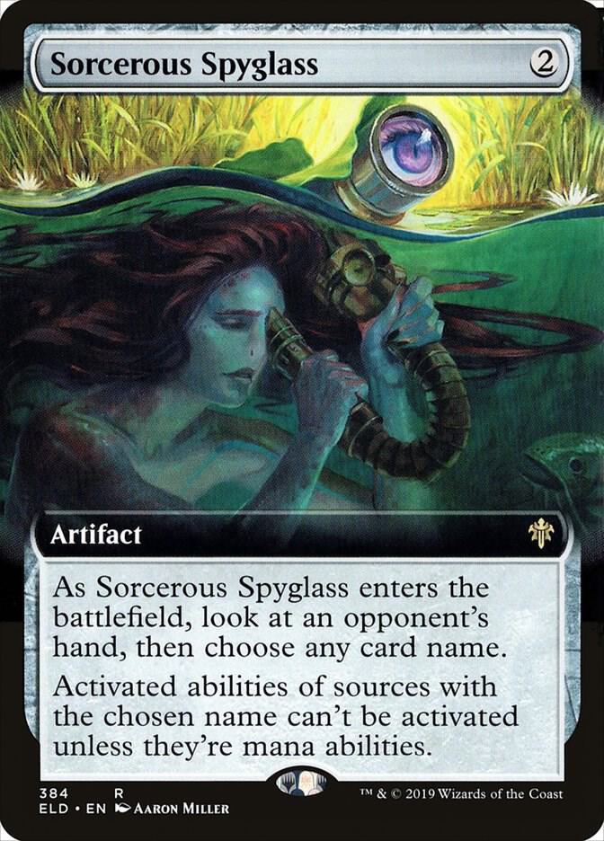 Sorcerous Spyglass 384/269 (Throne of Eldraine)  - Extended Art Foil | Good Games Morley