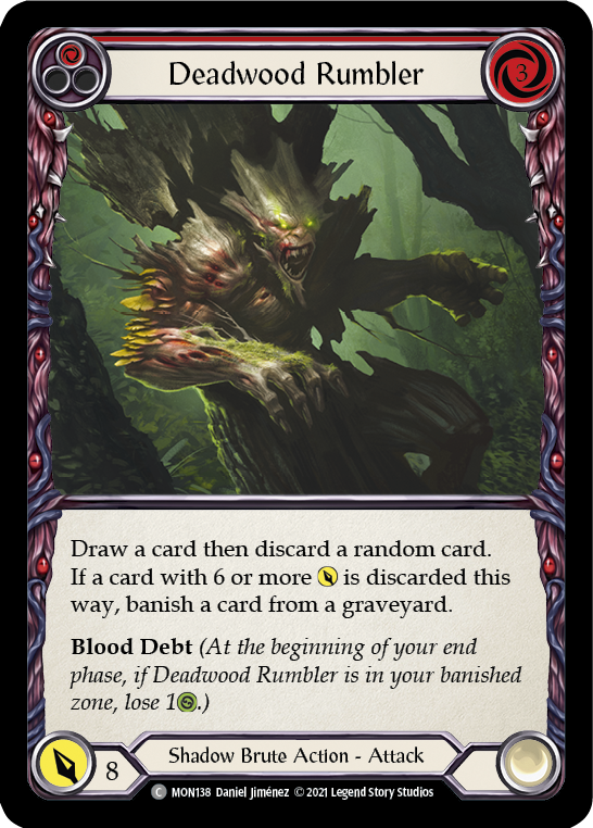 Deadwood Rumbler (Red) [MON138] (Monarch)  1st Edition Normal | Good Games Morley