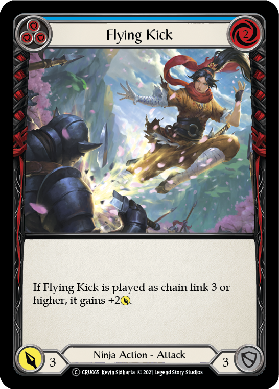 Flying Kick (Blue) [U-CRU065] (Crucible of War Unlimited)  Unlimited Rainbow Foil | Good Games Morley