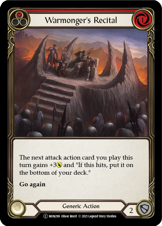 Warmonger's Recital (Red) [U-MON299] (Monarch Unlimited)  Unlimited Normal | Good Games Morley