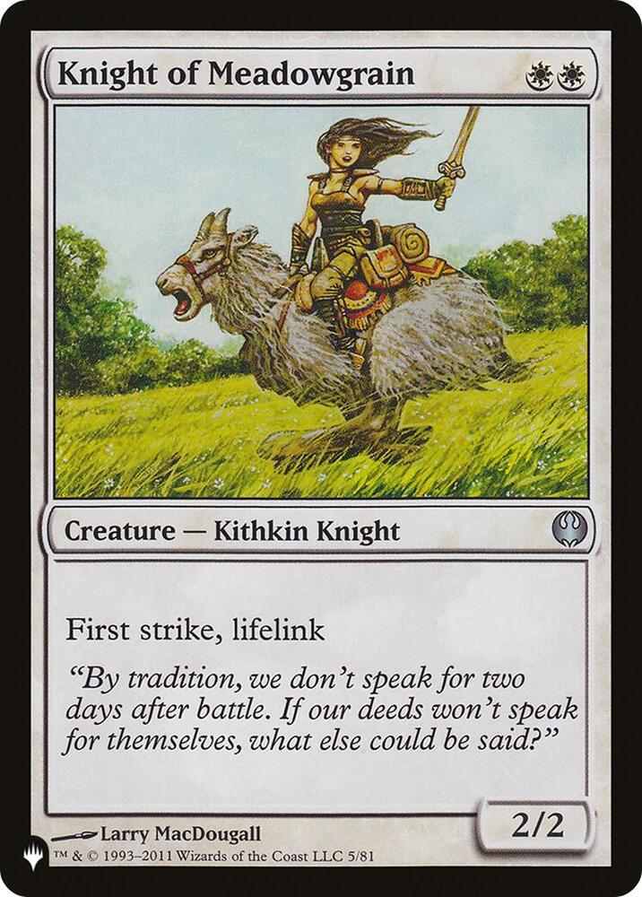 Knight of Meadowgrain DDG-5/5075 (The List Reprints)  | Good Games Morley