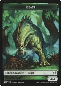 Beast // Saproling Double-Sided Token [Zendikar Rising Commander Tokens] | Good Games Morley