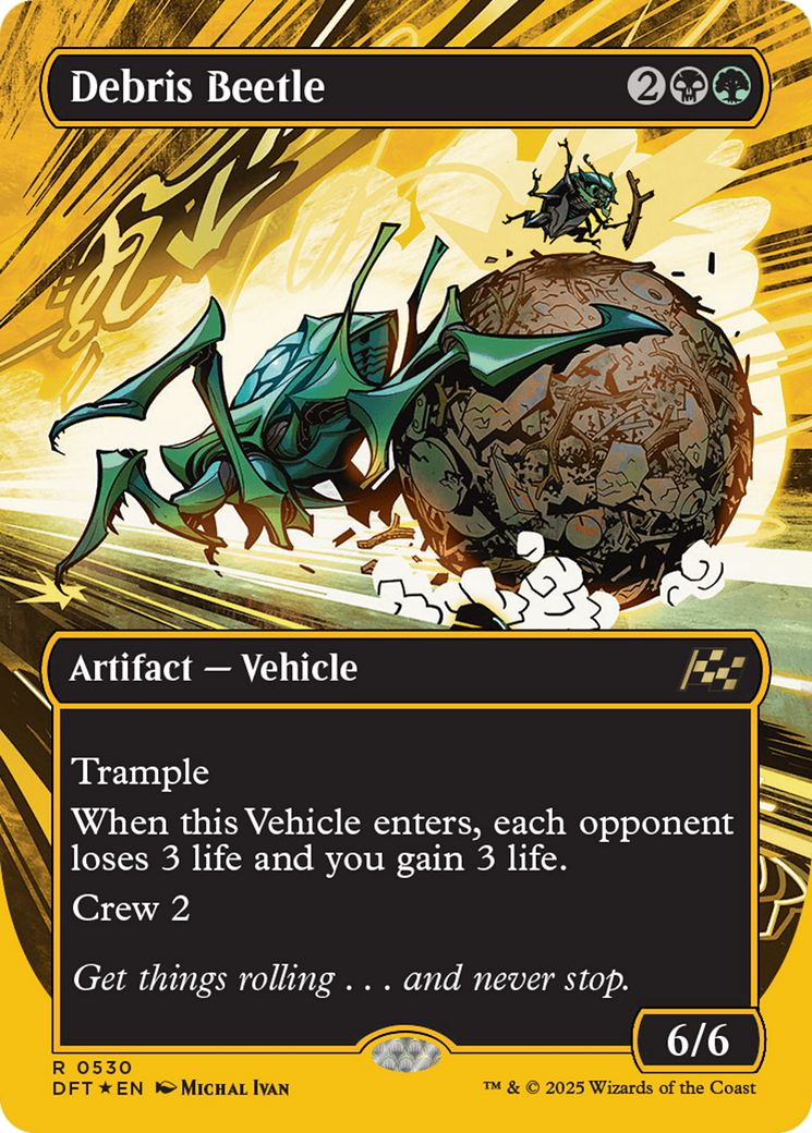 Debris Beetle (Borderless) (First-Place Foil) [Aetherdrift] | Good Games Morley