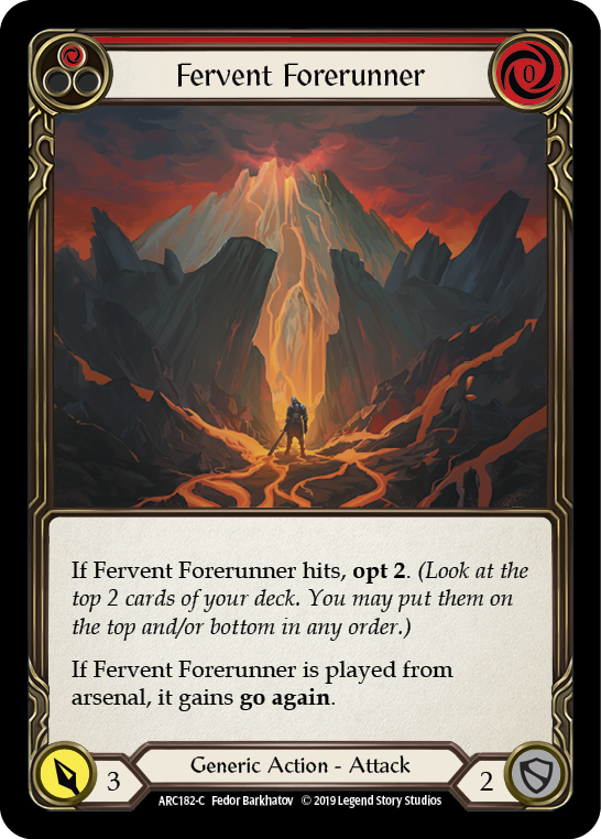Fervent Forerunner (Red) [ARC182-C] (Arcane Rising)  1st Edition Normal | Good Games Morley